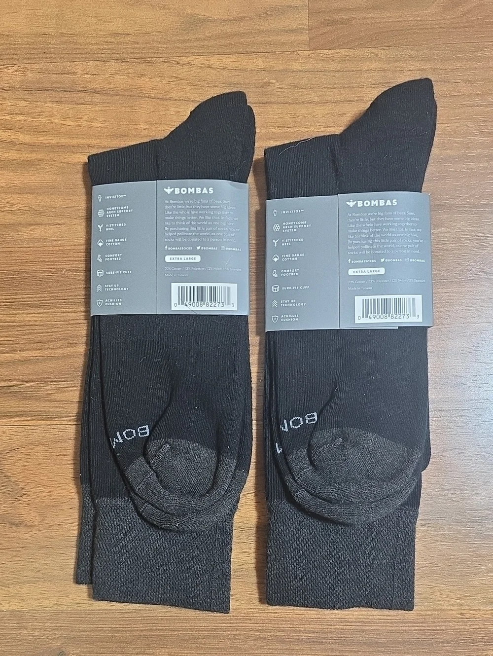 Bombas Men's Dress Socks in Black 2 Pairs - XL